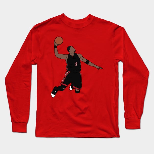 Dwyane Wade Dunk Long Sleeve T-Shirt by rattraptees